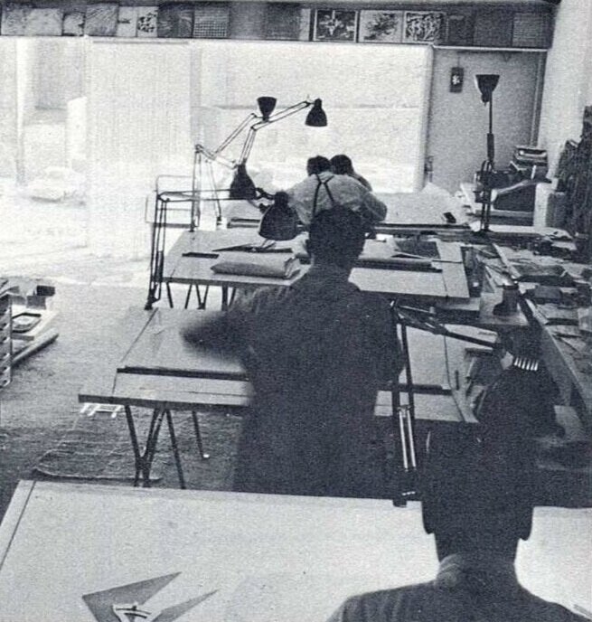 Not far from the Yale’s architecture school (where Paul Rudolph was chair of the department) was Rudolph’s architecture office on High Street: one large, loft-like space, situated in the top of a vintage building owned by the architect (to which Rudolph also added his residence.) Here, Tigerman had a part-time job working for Rudolph—as did some other Yale students. The commitment expected of students (shown in long hours, working day and night) was modeled for them by Paul Rudolph’s own work ethic.