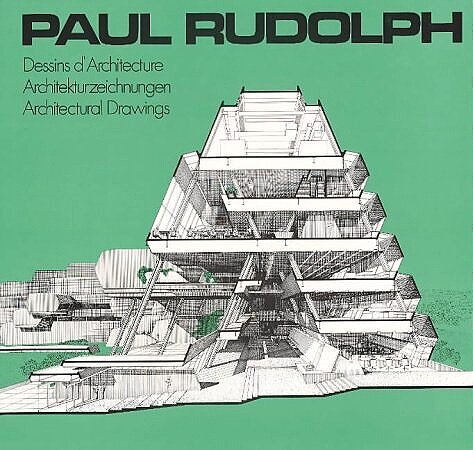 Two volumes which focus on Paul Rudolph’s drawings: ABOVE:  “Paul Rudolph: Architectural Drawings” is a large-format volume published during his lifetime and with his direct involvement. It includes an essay, by Rudolph, in which he speaks about his drawing process. RIGHT: Published by Moleskine in association with Princeton Architectural Press, “Paul Rudolph: Inspiration and Process in Architecture” includes examples of Rudolph’s presentation drawings—but also highlights his sketches, displaying the architect in the process of exploration-creation, on-the-way to his finished designs.