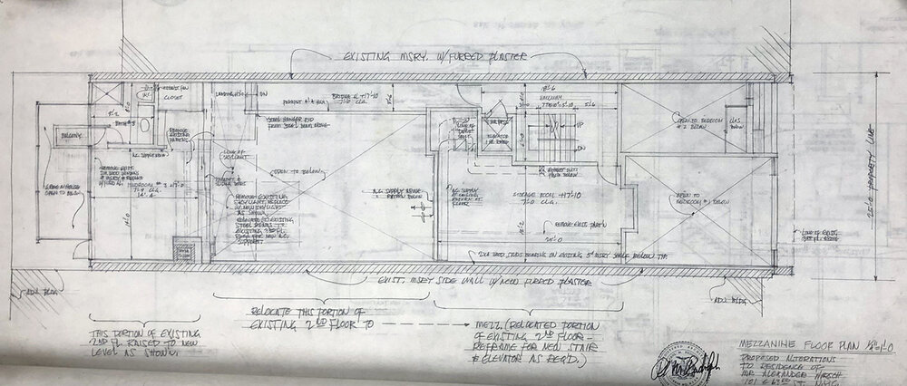 Paul Rudolph’s Mezzanine Floor Plan. © The Estate of Paul Rudolph, Paul Rudolph Heritage Foundation