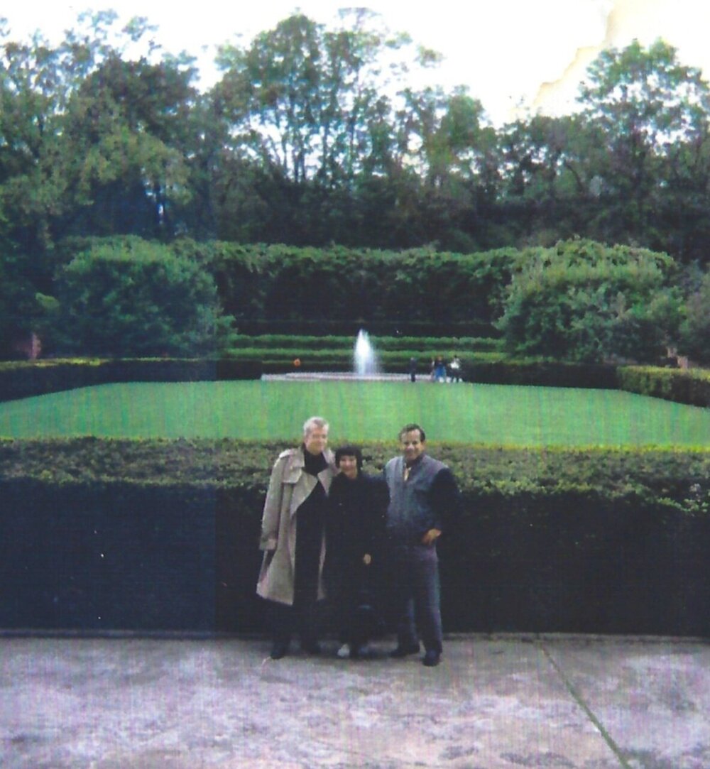 A snapshot of Paul Rudolph (left), Ernst Wagner (right), and their close friend Emily Sherman (center) during a trip to Europe.
