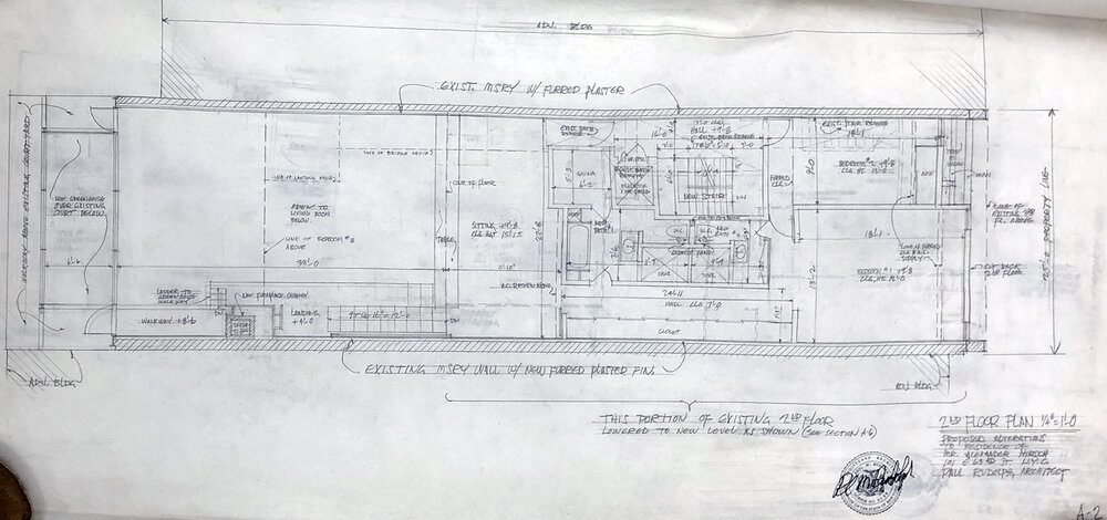 Second Floor - Existing Plan. © The Estate of Paul Rudolph, Paul Rudolph Heritage Foundation