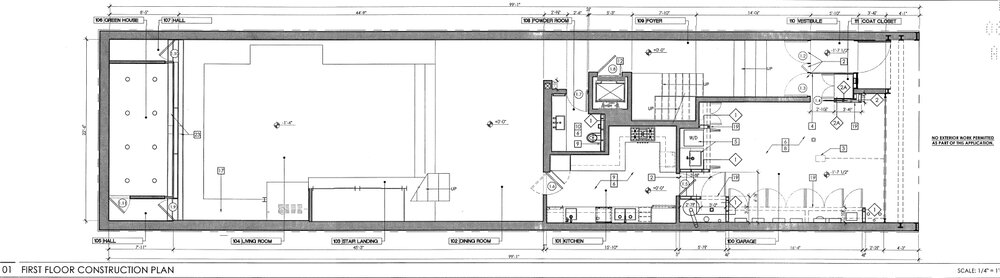 First Floor - Construction Plan. Drawing by Atmosphere Design Group, from the NYC DOB.