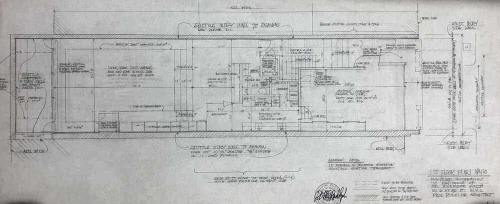 First Floor - Existing Plan. © The Estate of Paul Rudolph, Paul Rudolph Heritage Foundation